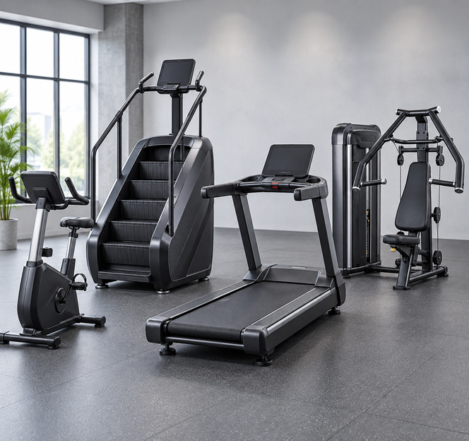 Illustration non contractuelle d’appareils de cardio et de musculation